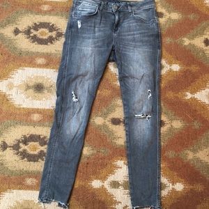 Distressed gray Zara jeans